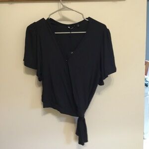 Elegant Black Wrap Top